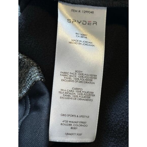 SPYDER dark gray black Outbound Stryker fleece lined 1/4 zip pullover sweater - Picture 10 of 12